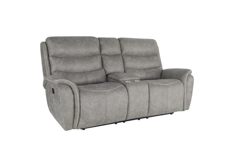 Kamari Console Loveseat W/ Dual Recliners-Gray