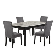 Celeste 64" Dining Table-Espresso/Faux Marble