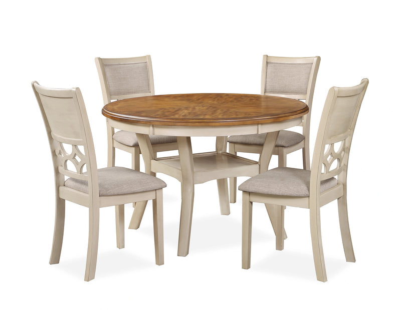 Mitchell 5 Pc Dining Set-Two Tone Bisque/Brown