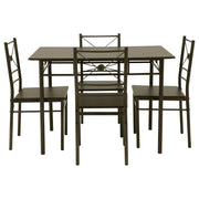 Anna 5-piece Rectangular Dining Set Dark Bronze - Sims Furniture