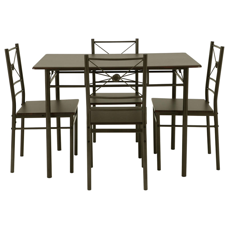 Anna 5-piece Rectangular Dining Set Dark Bronze - Sims Furniture