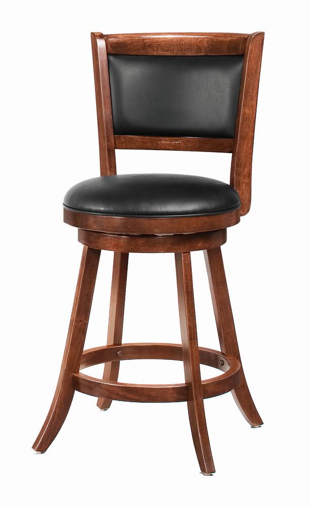 Broxton Upholstered Swivel Counter Height Stools Chestnut and Black (Set of 2) - Sims Furniture