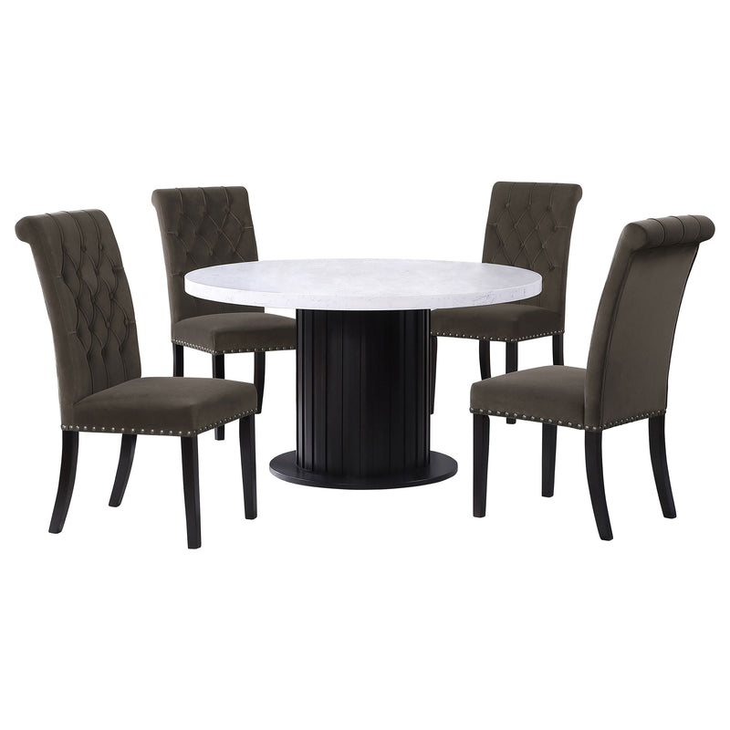 Sherry Rectangular Marble Top Dining Table set