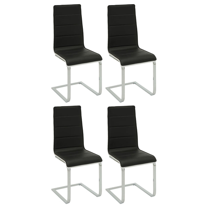 Broderick Upholstered Side Chairs Black and White (Set of 4) image
