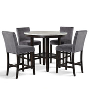 Celeste 42" Round Counter Table-Espresso/Faux Marble