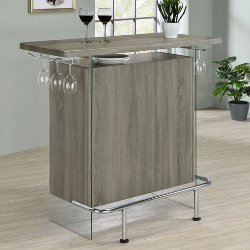 Acosta Rectangular Bar Unit with Footrest and Glass Side Panels image