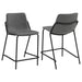 Earnest Solid Back Upholstered Counter Height Stools Grey and Black (Set of 2) image