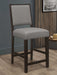 Bedford Upholstered Open Back Counter Height Stools with Footrest (Set of 2) Grey and Espresso image