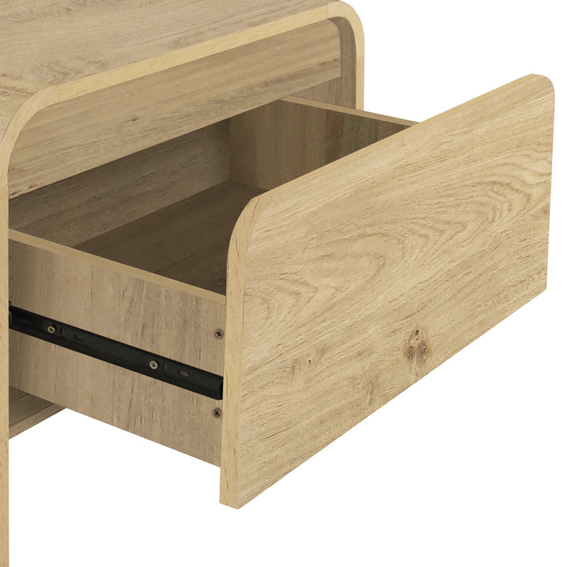 Mara One Drawer End Table / Bedside Table-Natural