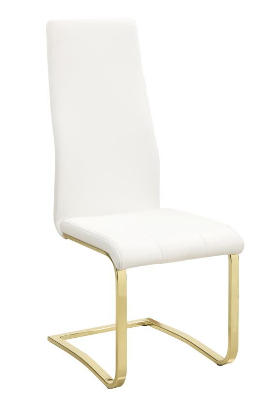 Montclair Side Chairs White and Rustic Brass (Set of 4)