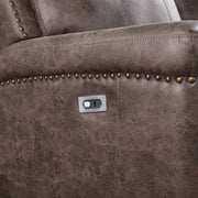 Quade Console Loveseat W/ Pwr Fr-Mocha