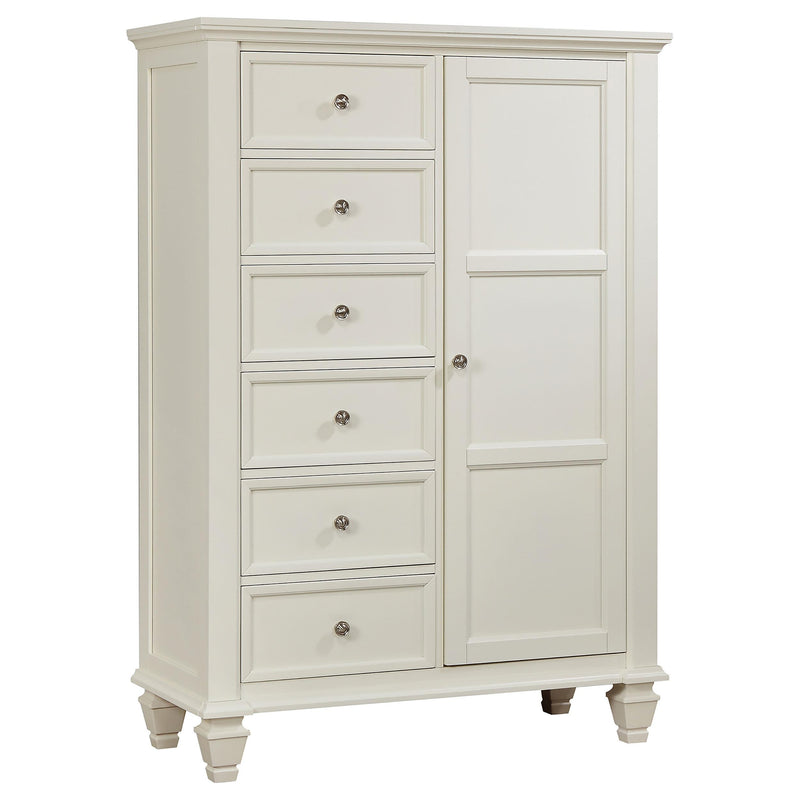 Sandy Beach 8-drawer Door Chest Storage Cream White - Sims Furniture