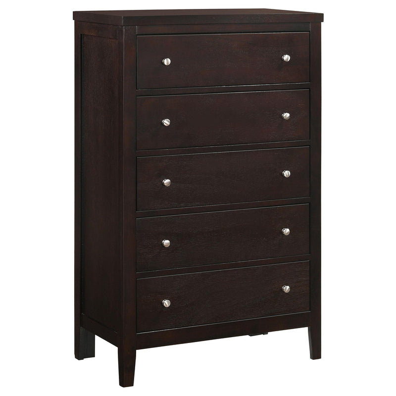 Carlton 5-drawer Rectangular Chest Cappuccino - Sims Furniture
