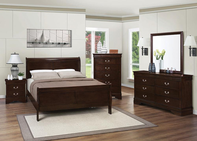 Louis Philippe Panel Bedroom Set with High Headboard - Sims Furniture