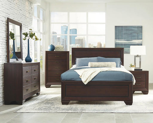 Kauffman Bedroom Set with High Straight Headboard - Sims Furniture
