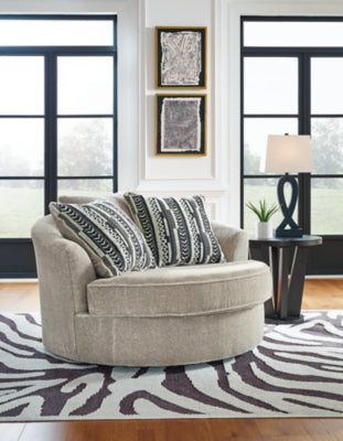 Calnita Oversized Swivel Accent Chair - Sims Furniture