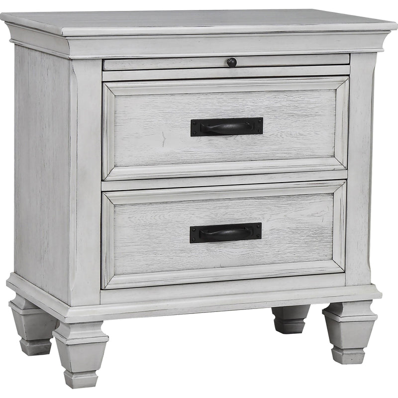 Franco 2-drawer Nightstand Antique White - Sims Furniture