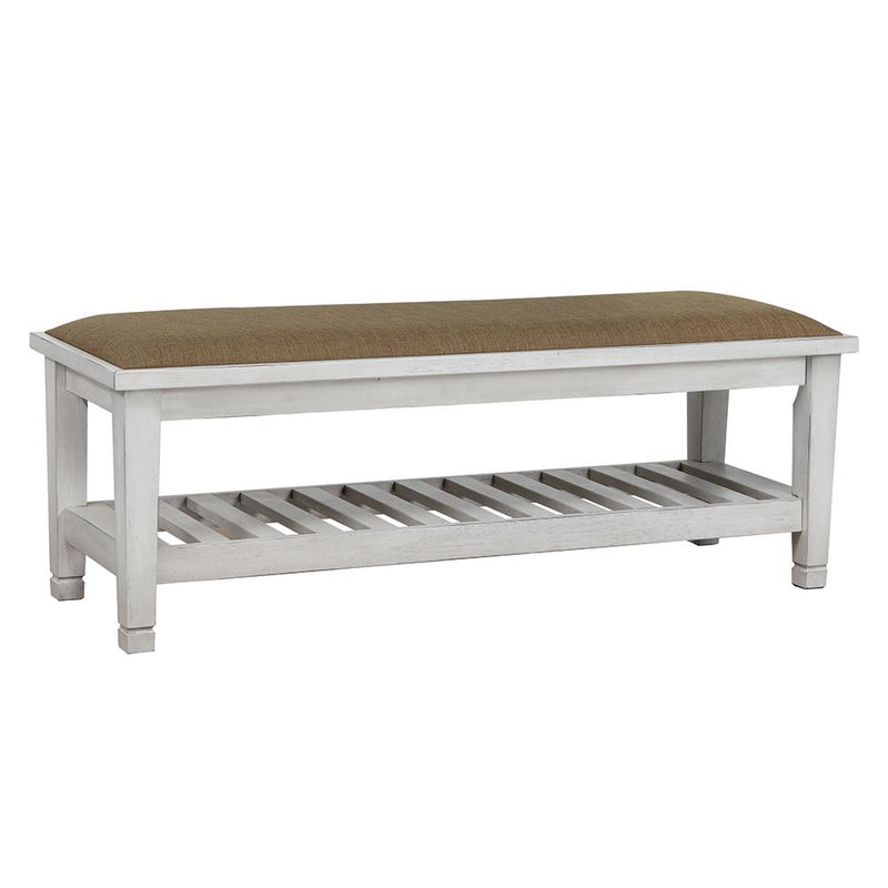 Franco Bench Brown and Antique White - Sims Furniture