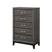 Watson 5-drawer Chest Grey Oak and Black - Sims Furniture