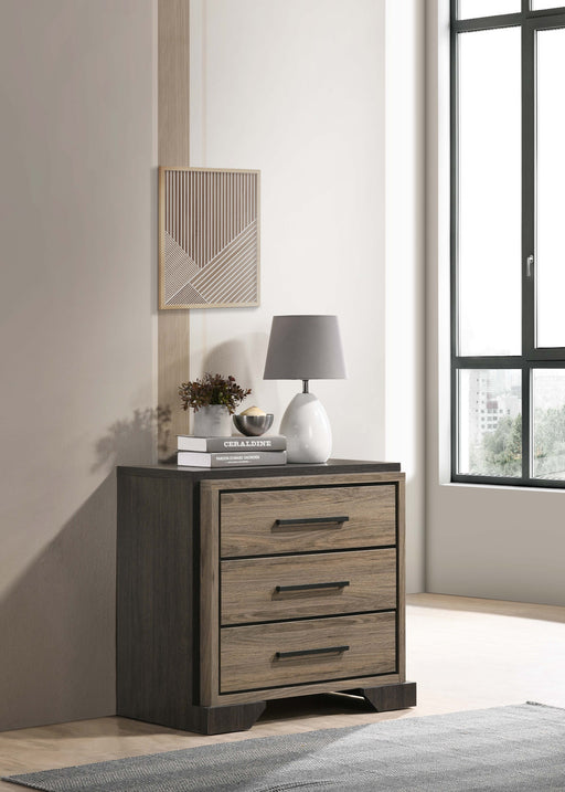 Baker 3-drawer Nightstand Brown and Light Taupe image