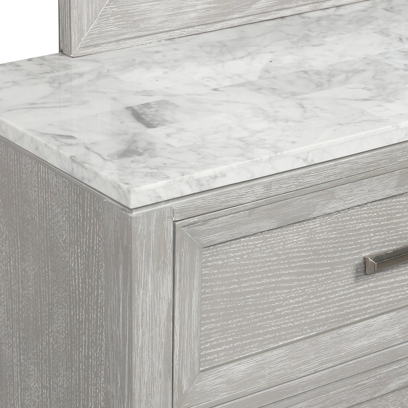 Fiona Landscape Mirror-Mist Gray