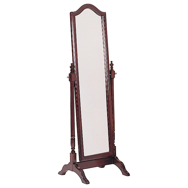 Cabot Rectangular Cheval Mirror with Arched Top Merlot - Sims Furniture