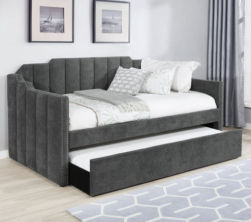 Kingston Upholstered Twin Daybed with Trundle Charcoal image