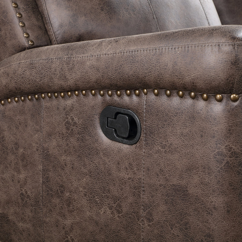 Quade Console Loveseat W/ Dual Recliners-Mocha