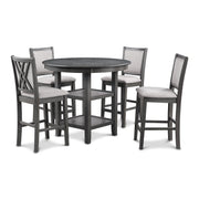 Amy 5 Pc 42" Round Counter Dining Set-Gray