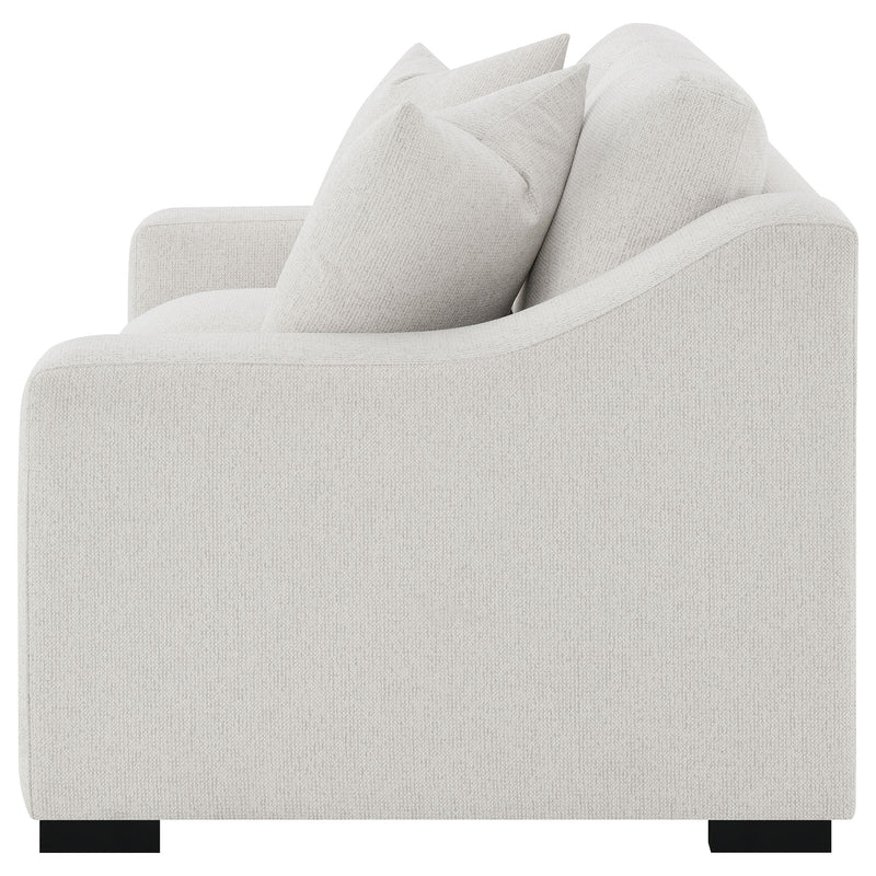 Ashlyn Upholstered Sloped Arms Loveseat White