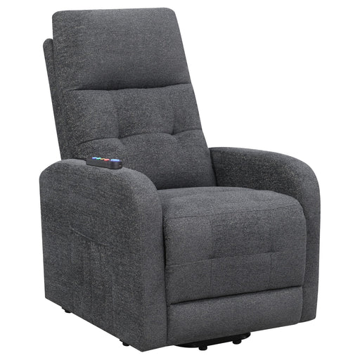 Howie Tufted Upholstered Power Lift Recliner Charcoal image
