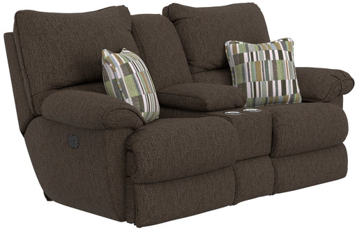 Lenny Power Lay Flat Reclining Console Loveseat - Sims Furniture
