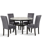 Celeste 48" Round Dining Table-Espresso/Faux Marble