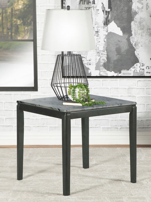 Mozzi Square End Table Faux Grey Marble and Black image