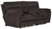 Sedona Pwr Hdrst w/Lumbar Lay Flt Rcl Cnsl Loveseat w/Stg & Cphldrs - Sims Furniture
