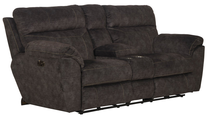 Sedona Pwr Hdrst w/Lumbar Lay Flt Rcl Cnsl Loveseat w/Stg & Cphldrs - Sims Furniture