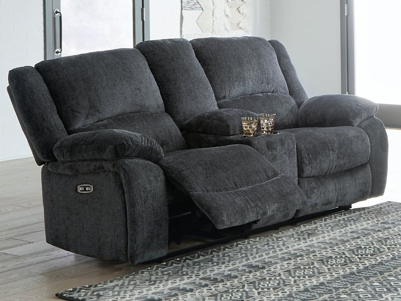 Draycoll Power Reclining Loveseat with Console - Sims Furniture