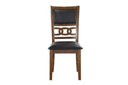 Gia 5 Pc 47" Round Dining Table & 4 Chairs-Brown