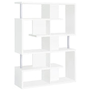 Hoover 5-tier Bookcase White and Chrome - Sims Furniture