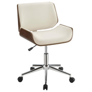 Addington Adjustable Height Office Chair Ecru and Chrome - Sims Furniture
