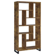 Delwin 10-shelf Bookcase Antique Nutmeg - Sims Furniture