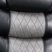 Nikko Console Loveseat W/ Dual Recliners-Black/Gray
