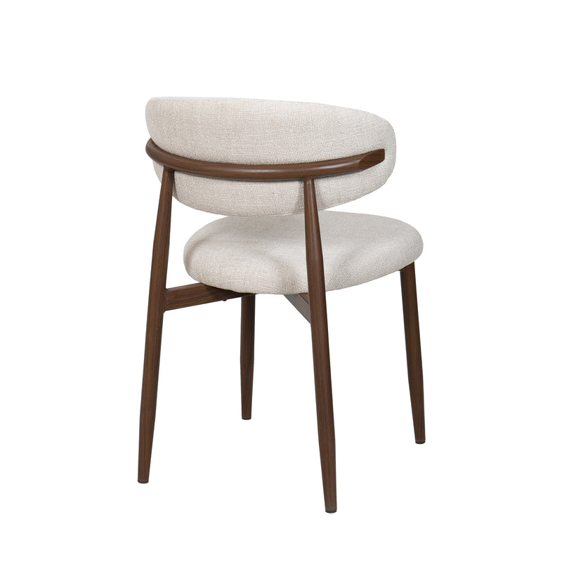 Royce Side Chair W/ Walnut Metal Frame -Beige (2 Per Carton)