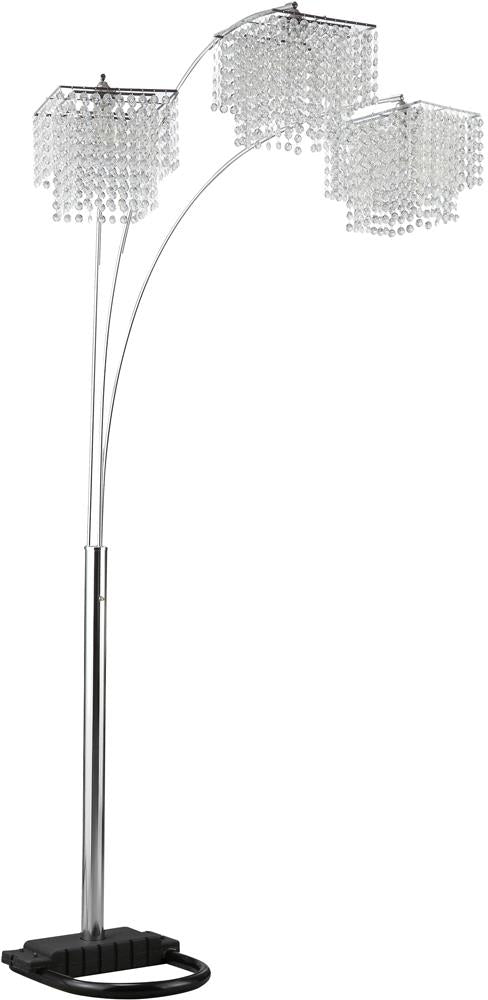Miriam Crystal Drop Shade Floor Lamp Chrome - Sims Furniture