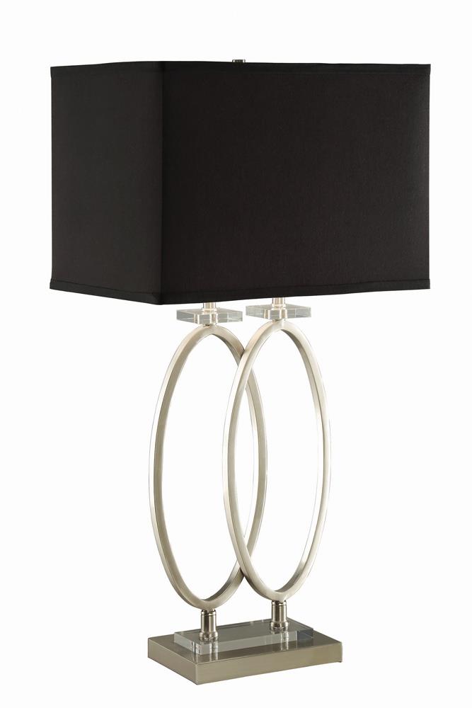 Izuku Rectangular Shade Table Lamp Black and Brushed Nickel - Sims Furniture