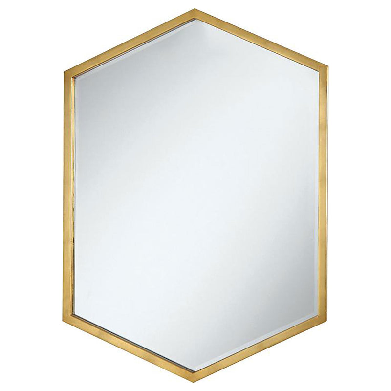 Bledel Hexagon Shaped Wall Mirror Gold - Sims Furniture