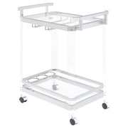 Jefferson 2-tier Glass Serving Cart Clear - Sims Furniture