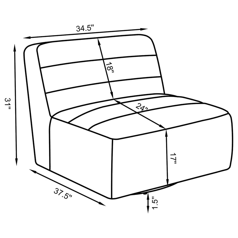 Cobie Upholstered Swivel Armless Chair
