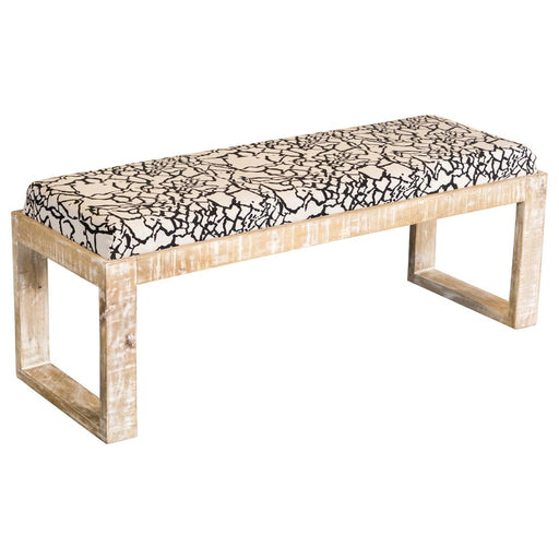Aiden Sled Leg Upholstered Accent Bench Black and White image
