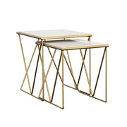 Bette 2-piece Nesting Table Set White and Gold - Sims Furniture